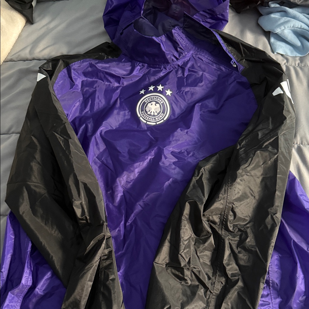 Germany Soccer Purple And Black Windbreaker Jacket